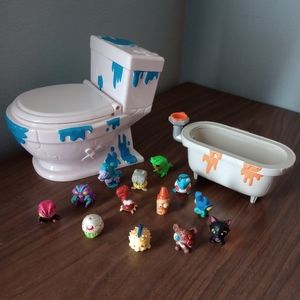 Flush Force Mini Figures with Toilet & Bathtub Collectible Toy Flushing Sounds